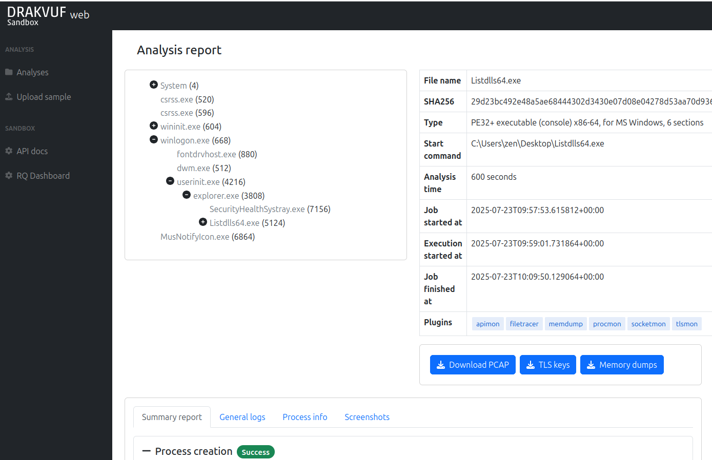 Analysis report