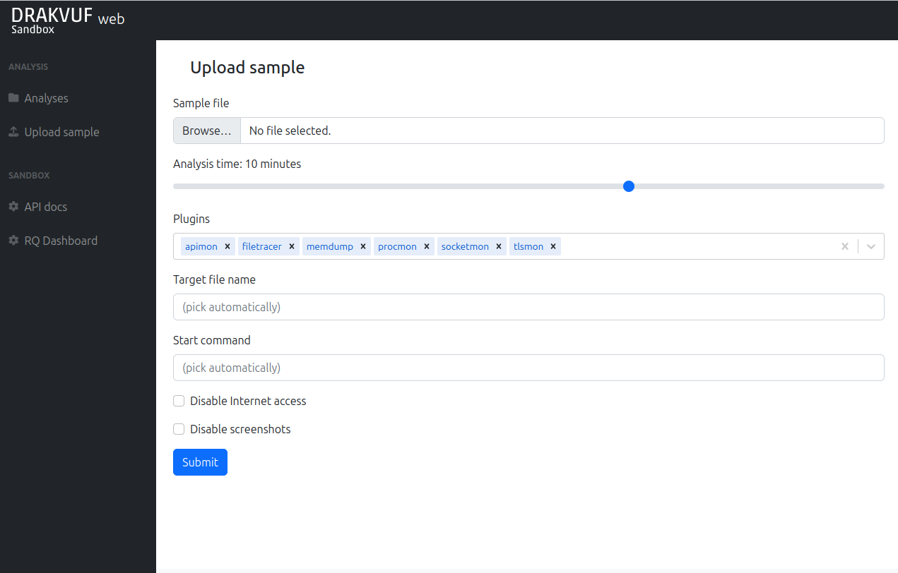 Upload menu